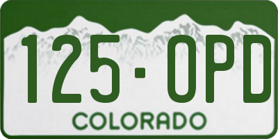 CO license plate 125OPD