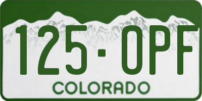 CO license plate 125OPF