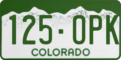 CO license plate 125OPK
