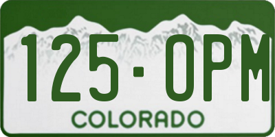 CO license plate 125OPM