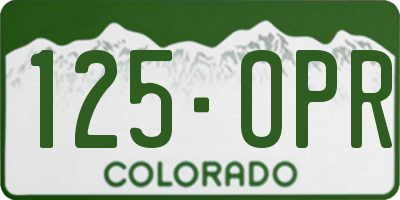 CO license plate 125OPR