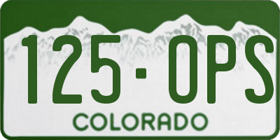 CO license plate 125OPS