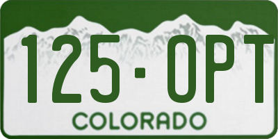 CO license plate 125OPT