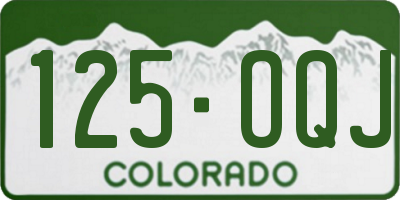 CO license plate 125OQJ
