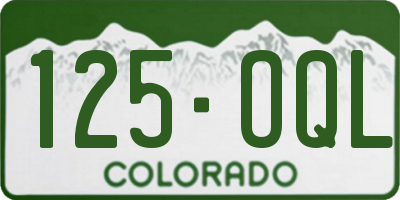 CO license plate 125OQL