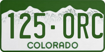 CO license plate 125ORC
