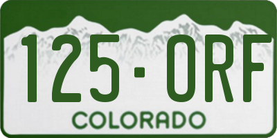 CO license plate 125ORF