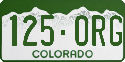 CO license plate 125ORG