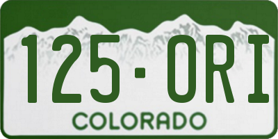 CO license plate 125ORI