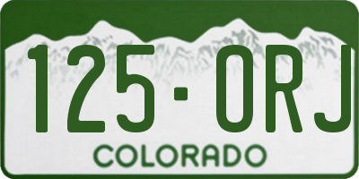 CO license plate 125ORJ