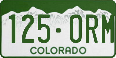 CO license plate 125ORM