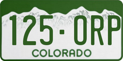 CO license plate 125ORP