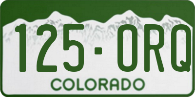 CO license plate 125ORQ