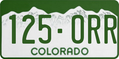 CO license plate 125ORR