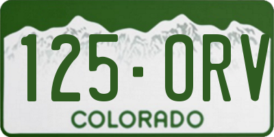 CO license plate 125ORV
