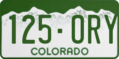 CO license plate 125ORY