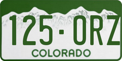 CO license plate 125ORZ