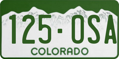 CO license plate 125OSA