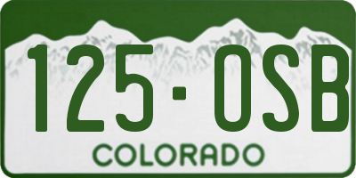 CO license plate 125OSB