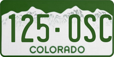 CO license plate 125OSC