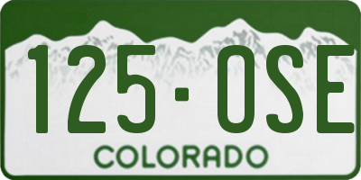 CO license plate 125OSE