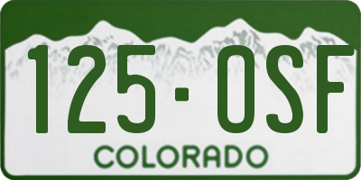 CO license plate 125OSF