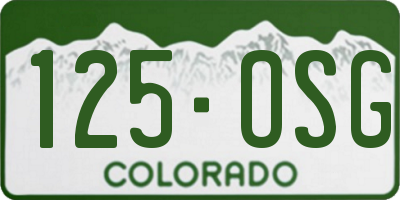 CO license plate 125OSG