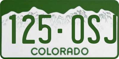 CO license plate 125OSJ