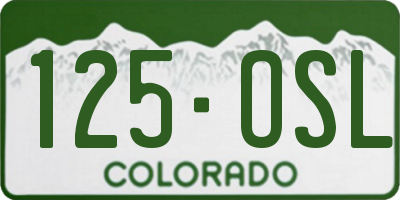 CO license plate 125OSL