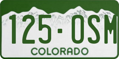CO license plate 125OSM