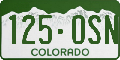 CO license plate 125OSN