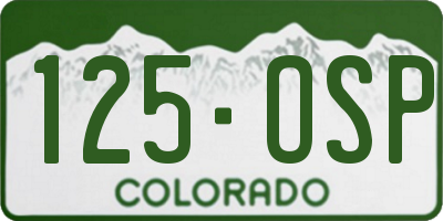 CO license plate 125OSP