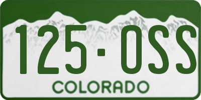 CO license plate 125OSS