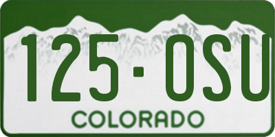 CO license plate 125OSU
