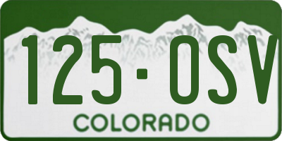 CO license plate 125OSV