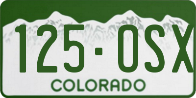 CO license plate 125OSX