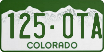 CO license plate 125OTA
