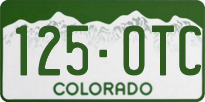 CO license plate 125OTC