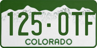 CO license plate 125OTF