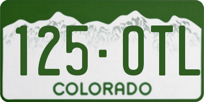 CO license plate 125OTL
