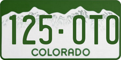 CO license plate 125OTO