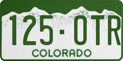 CO license plate 125OTR