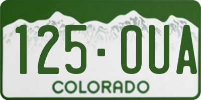 CO license plate 125OUA