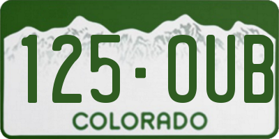 CO license plate 125OUB