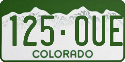 CO license plate 125OUE