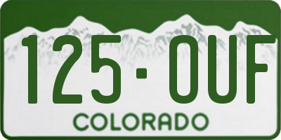 CO license plate 125OUF