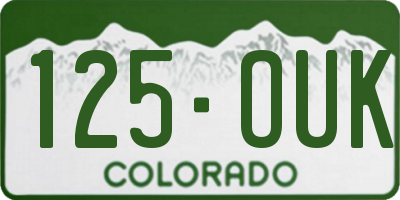 CO license plate 125OUK
