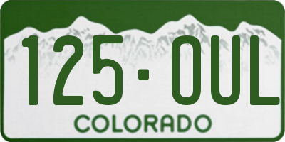 CO license plate 125OUL