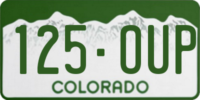 CO license plate 125OUP