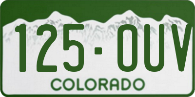 CO license plate 125OUV